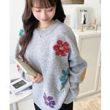 ミックスカラーフラワージャガードニットプルオーバー6G | moment+ | 詳細画像28 