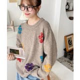 ミックスカラーフラワージャガードニットプルオーバー6G | moment+ | 詳細画像38 