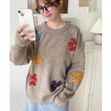 ミックスカラーフラワージャガードニットプルオーバー6G | moment+ | 詳細画像39 