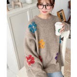 ミックスカラーフラワージャガードニットプルオーバー6G | moment+ | 詳細画像41 