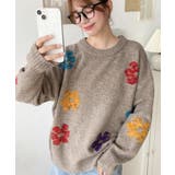 ミックスカラーフラワージャガードニットプルオーバー6G | moment+ | 詳細画像43 