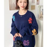 ミックスカラーフラワージャガードニットプルオーバー6G | moment+ | 詳細画像47 