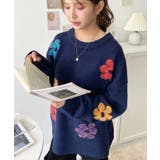 ミックスカラーフラワージャガードニットプルオーバー6G | moment+ | 詳細画像48 