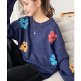 ミックスカラーフラワージャガードニットプルオーバー6G | moment+ | 詳細画像50 