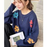 ミックスカラーフラワージャガードニットプルオーバー6G | moment+ | 詳細画像52 