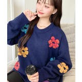 ミックスカラーフラワージャガードニットプルオーバー6G | moment+ | 詳細画像54 