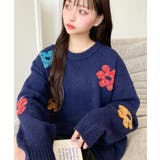 ミックスカラーフラワージャガードニットプルオーバー6G | moment+ | 詳細画像55 