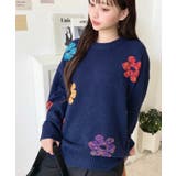 ミックスカラーフラワージャガードニットプルオーバー6G | moment+ | 詳細画像57 