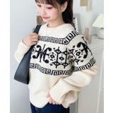 3G ロゴチャイナ柄Wジャガードニットプルオーバー | moment+ | 詳細画像17