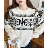 3G ロゴチャイナ柄Wジャガードニットプルオーバー | moment+ | 詳細画像3