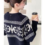 3G ロゴチャイナ柄Wジャガードニットプルオーバー | moment+ | 詳細画像35