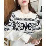 3G ロゴチャイナ柄Wジャガードニットプルオーバー | moment+ | 詳細画像4