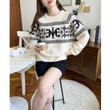 3G ロゴチャイナ柄Wジャガードニットプルオーバー | moment+ | 詳細画像7