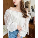 ショルダーシャーリングリボンオフショルブラウス | moment+ | 詳細画像1 