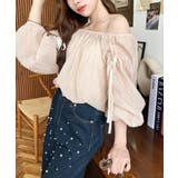 ショルダーシャーリングリボンオフショルブラウス | moment+ | 詳細画像10 