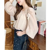 ショルダーシャーリングリボンオフショルブラウス | moment+ | 詳細画像12 