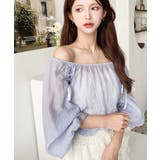 ショルダーシャーリングリボンオフショルブラウス | moment+ | 詳細画像13 