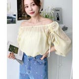 ショルダーシャーリングリボンオフショルブラウス | moment+ | 詳細画像18 