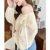 ショルダーシャーリングリボンオフショルブラウス | moment+ | 詳細画像22 