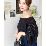 ショルダーシャーリングリボンオフショルブラウス | moment+ | 詳細画像24 