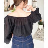 ショルダーシャーリングリボンオフショルブラウス | moment+ | 詳細画像27 