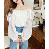 ショルダーシャーリングリボンオフショルブラウス | moment+ | 詳細画像3 