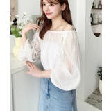 ショルダーシャーリングリボンオフショルブラウス | moment+ | 詳細画像6 