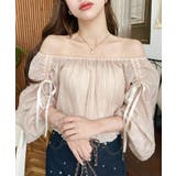 ショルダーシャーリングリボンオフショルブラウス | moment+ | 詳細画像9 