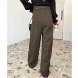 ウールライク起毛ツータックセミワイドパンツ | moment+ | 詳細画像12 