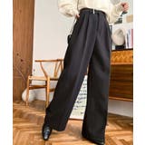 ウールライク起毛ツータックセミワイドパンツ | moment+ | 詳細画像2 