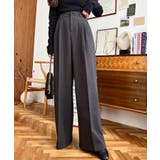 ウールライク起毛ツータックセミワイドパンツ | moment+ | 詳細画像5 