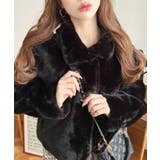 ブラック | スタンドカラーファーブルゾン | moment+