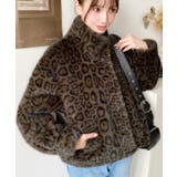 レオパード | スタンドカラーファーブルゾン | moment+