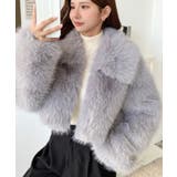 ショート丈ビッグカラーフェイクファーブルゾン | moment+ | 詳細画像10 