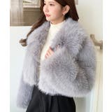 ショート丈ビッグカラーフェイクファーブルゾン | moment+ | 詳細画像11 