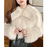 ショート丈ビッグカラーフェイクファーブルゾン | moment+ | 詳細画像17 