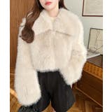 ショート丈ビッグカラーフェイクファーブルゾン | moment+ | 詳細画像18 