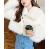 ショート丈ビッグカラーフェイクファーブルゾン | moment+ | 詳細画像2 