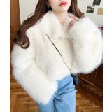 ショート丈ビッグカラーフェイクファーブルゾン | moment+ | 詳細画像3 