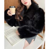 ショート丈ビッグカラーフェイクファーブルゾン | moment+ | 詳細画像8 