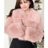 ピンク | ショート丈ビッグカラーフェイクファーブルゾン | moment+