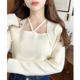 アイボリー | ホルターボレロ風ニットプルオーバー | moment+