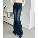 ウエストベルトフレアデニムパンツ | moment+ | 詳細画像3 