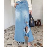 アシメフリルロングデニムスカート | moment+ | 詳細画像11 