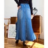 アシメフリルロングデニムスカート | moment+ | 詳細画像28 