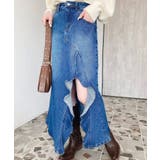 アシメフリルロングデニムスカート | moment+ | 詳細画像40 