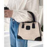 レザーモチーフロゴ配色キャンバスボストンバッグ | moment+ | 詳細画像10 