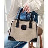 レザーモチーフロゴ配色キャンバスボストンバッグ | moment+ | 詳細画像12 