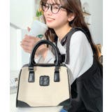 レザーモチーフロゴ配色キャンバスボストンバッグ | moment+ | 詳細画像13 