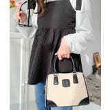 レザーモチーフロゴ配色キャンバスボストンバッグ | moment+ | 詳細画像14 